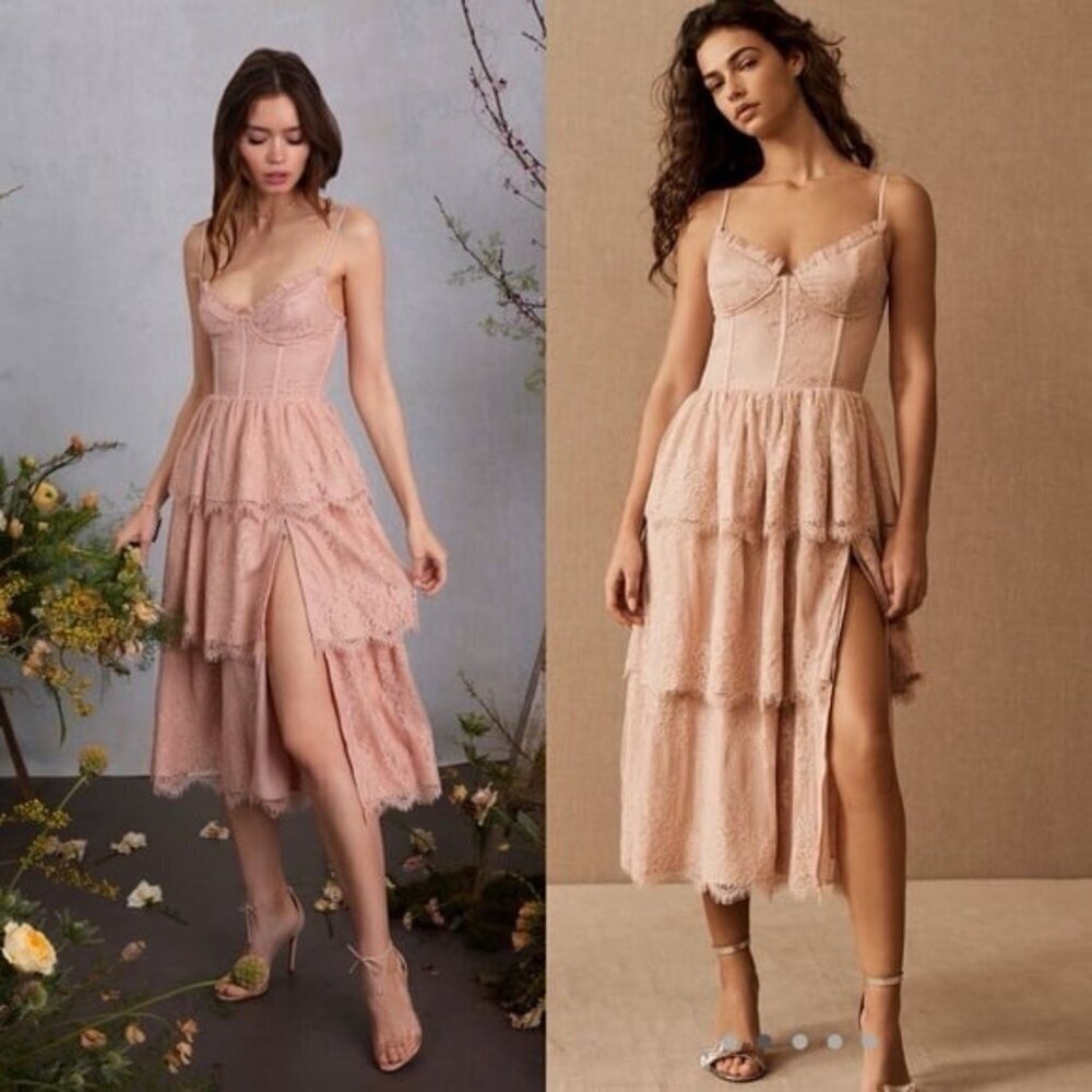 V.Chapman Mia lace dress in dust rose 8